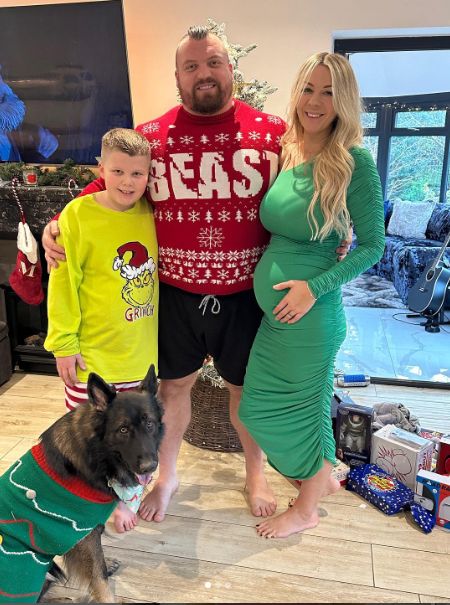 Eddie Hall with Son and Partner