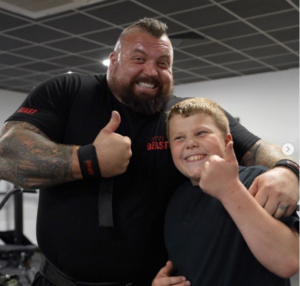 Eddie Hall with Son
