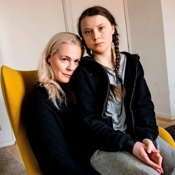 Greta Thunberg with Mother