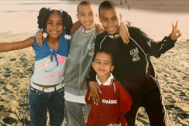 CJ Stroud with Siblings in childhood