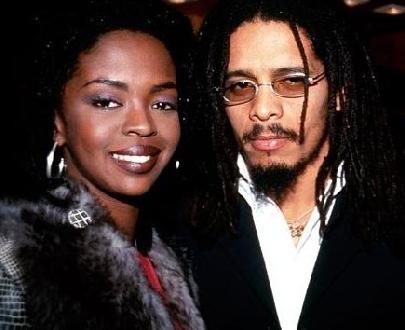 Lauryn Hill with partner Rohan Marley