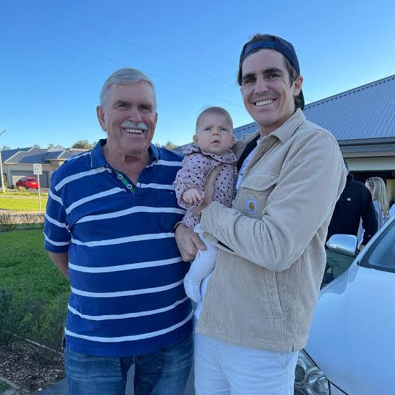 Sean Abbott with Father and Daughter