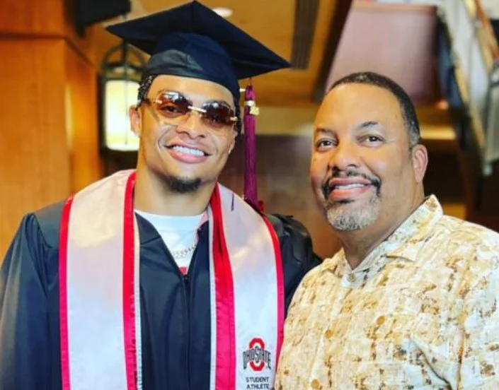 Justin Fields with his father Ivant Fields