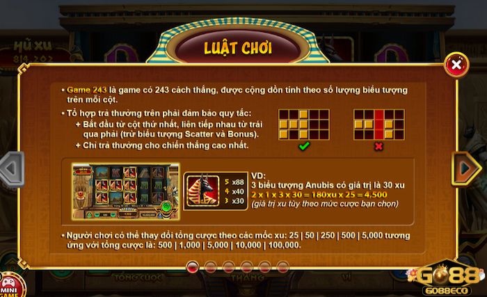 Luật chơi nổ hũ Bí mật Cleopatra Go88 dễ hiểu